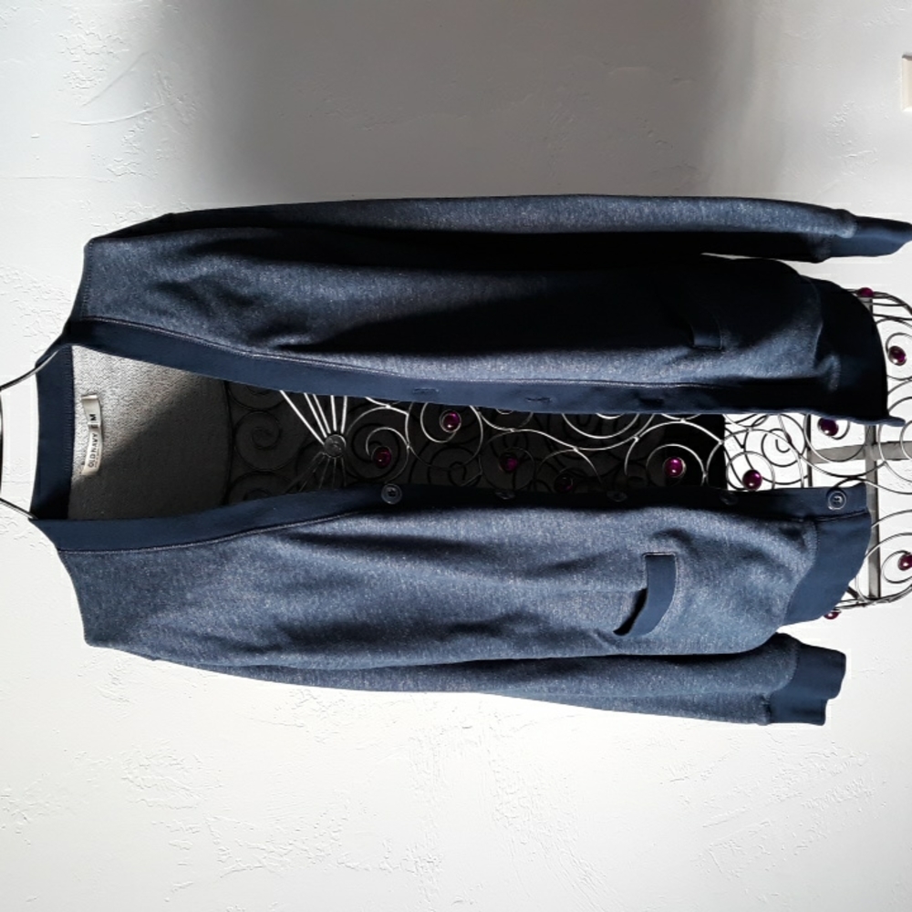 Women's Navy Blue Cardigan Sweater - Casual Open Front